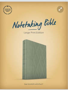 Bibles On Sale: CSB Notetaking Bible Large Print Edition sage suedesoft leathertouch 9.5 point font