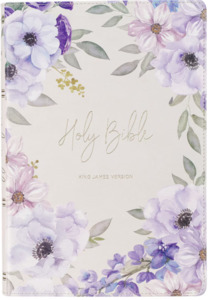 Bibles: KJV Bible Giant Print Full-Size Floral Faux Leather INDEXED
