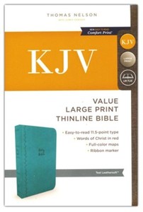 KJV Value Thinline Bible Large Print Leathersoft Blue Red Letter Edition. 10 Poi&hellip;