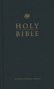 ESV Church Bible Large Print Black Hardcover 9.75 Point Font Red Letter