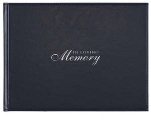 Gifts: In Loving Memory Navy Faux Leather Medium Guest Book