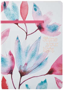 Shine Your Light Pink Petals Flexcover Journal With Elastic Closure