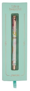 Life is Beautiful Pink Daisies Gift Pen