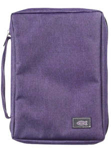 Gifts: Purple Poly-Canvas Value Medium Bible Cover with Fish Badge