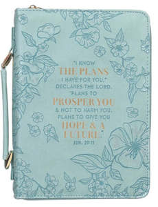 Plans to Prosper You Teal Faux Leather Medium Fashion Bible Cover – Jeremiah 29:11
