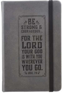 Be Strong Hardcover Faux Leather Notebook with Elastic Closure - Joshua 1:9
