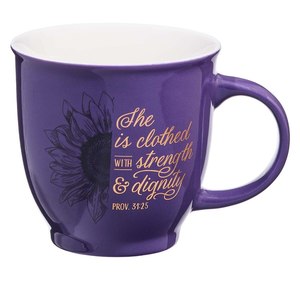 She is Clothed with Strength & Dignity Purple Ceramic Mug - Proverbs 31:25 *THIS&hellip;