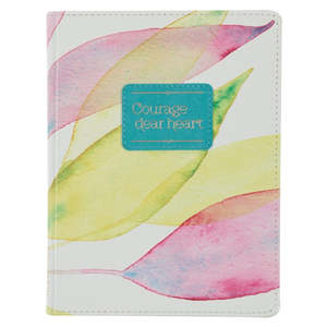 Books On Sale: Courage Dear Heart Citrus Leaves Handy-size Faux Leather Journal