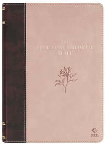NLT Spiritual Growth Bible Brown and Blush Pink Faux Leather 9 point font