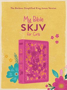 My Bible SKJV for Girls pink and gold florals hardcover. 8 point font. Ages 8-12