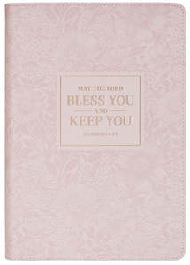 Gifts: Bless and Keep You Blush Bloom Faux Leather Classic Journal - Numbers 6:24