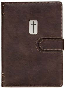 Man of God Espresso Brown Faux Leather Journal Cover with Magnetic Closure