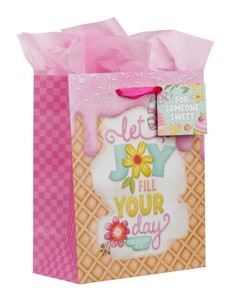 Let Joy Fill Your Day Pink Medium Gift Bag - Philippians 4:4