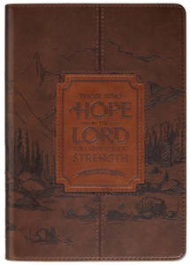 Hope in the Lord Chestnut Brown Faux Leather Classic Journal - Isaiah 40:31