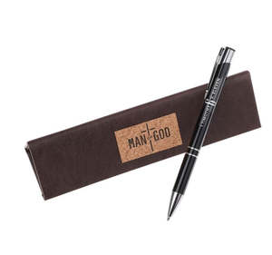 Man of God Black Gift Pen in Brown Prism Gift Box - 1 Timothy 6:11