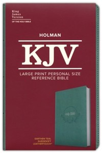 KJV Large Print Personal Size earthen teal suedesoft leathertouch 11.25 point font