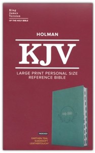 KJV Large Print Personal Size earthen teal suedesoft leathertouch INDEXED 11.25 point font