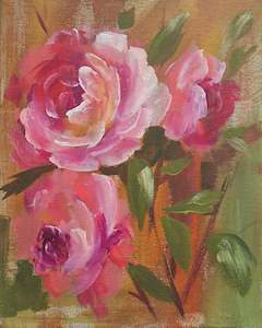 Frontpage: Small Original Heritage Rose Painting #29