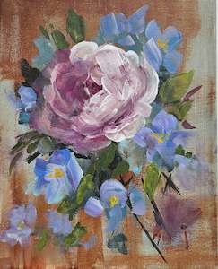 Small Original Heritage Rose Painting #9