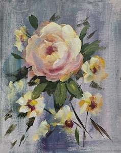 Small Original Heritage Rose Painting #6