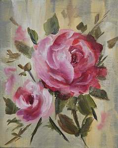 Small Original Heritage Rose Painting #7