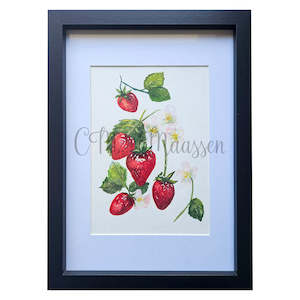 Framed Collection: Watercolour Strawberries - Framed