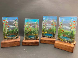 Lakes and mountains 6cm base by 10cm high