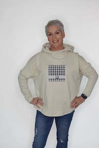 Tops: Goodie Hoodie - Cream Asphalt Check
