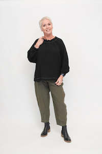 Top: Mici Tie Top - Long Sleeve