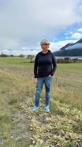 Top: Merino Hooded Baselayer - Navy