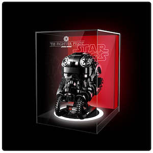 Display Case: Lego Helmet Series Display Case Duel Lights Version Compatible with 75277 75274 75276 75304 75328 75327 75343 75305