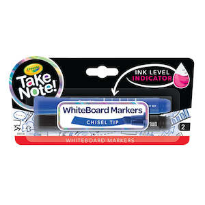 CRAYOLA TAKE NOTE! CHISEL TIP WHITEBOARD MARKERS 2 PACK