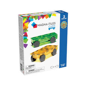 Magna Tiles: MAGNA-TILES - Cars - 2 Piece Expansion Set - Green & Yellow
