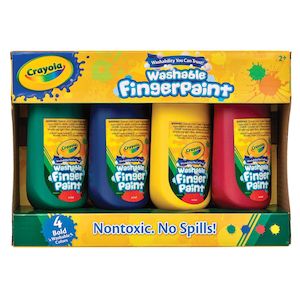 1 2 Years: Crayola Washable Finger Paints Bold Colours 4 Pack