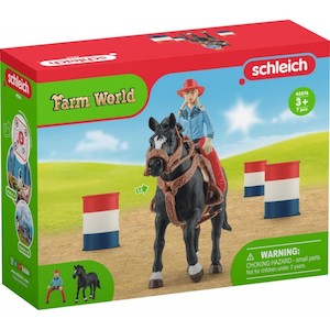 5 7 Years: Schleich Farm World Cowgirl Barrel Racing Fun Set