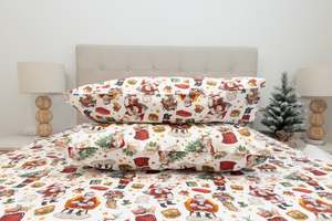 Christmas In July: 100% Organic Cotton Traditional Santa Christmas Bedsheets