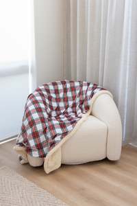 Christmas In July: White Plaid Christmas Blanket