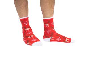 Christmas New Zealand: Men's Red Rudolph Christmas Socks
