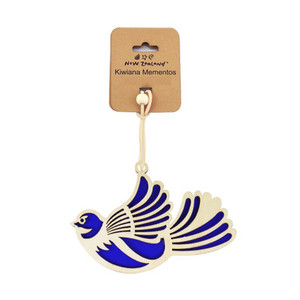 NZ Wood & Acrylic Blue Fantail