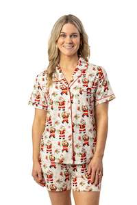 Women's Luxe Bamboo Jolly Santa Christmas Pyjamas