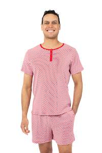 Christmas Pyjamas: Men's Luxe Jersey Cotton Candy Striped Christmas Pyjamas