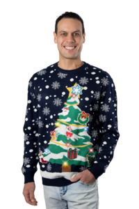 Mens Christmas Jumpers: Men's Light Up Christmas Tree Jumper