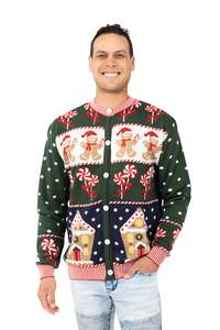 Mens Christmas Jumpers: Men's Candyland Christmas Cardigan