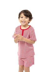 Christmas Pyjamas: Children's Luxe Jersey Cotton Candy Striped Christmas Pyjamas