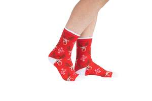 Christmas Nz: Women's Red Rudolph Christmas Socks