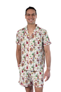 Men's Luxe Bamboo Traditional Santa Christmas Pyjamas