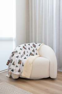 Snowy Christmas Cabin Christmas Blanket