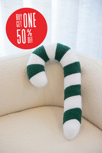 Accessories: Green Cany Cane Christmas Cushion