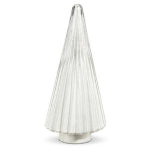 Silver Ribbed Glass Table Top Tree - Large