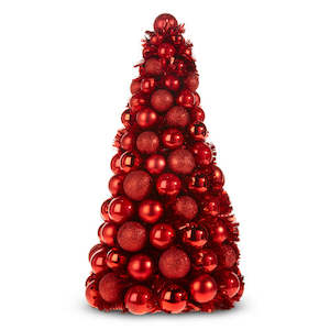 Tree Toppers 1: Red Vintage Bauble Tree - Large